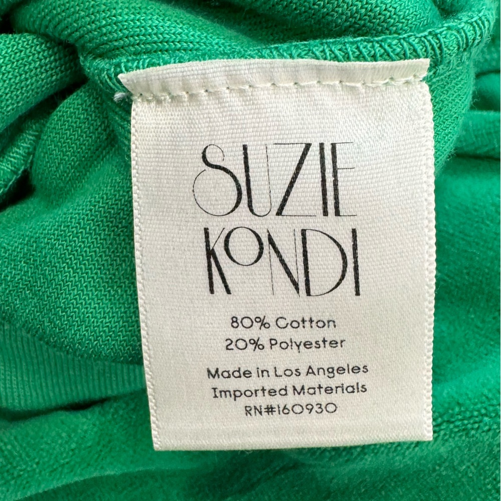 New Suzie Kondi Patmos High Rise Pocket Pants in Jellybean Green Velour Sz L - Picture 7 of 7